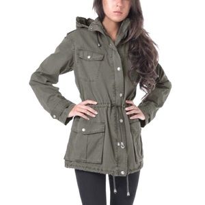 Buffalo David Bitton Army Green Cargo Jacket
